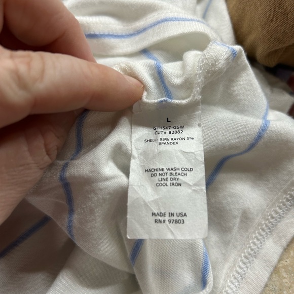 Green Envelope White and Blue Striped Tee - Picture 4 of 4